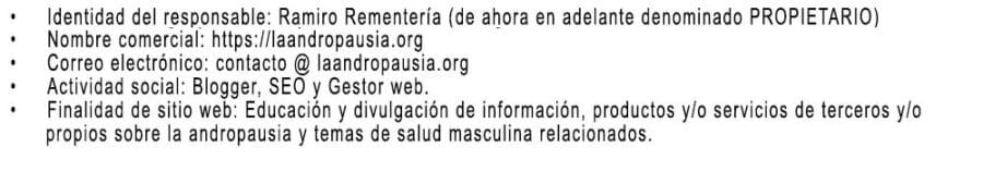 Aviso Legal y Términos y Condiciones Generales de Uso 1 Datos PROPIETARIO 22